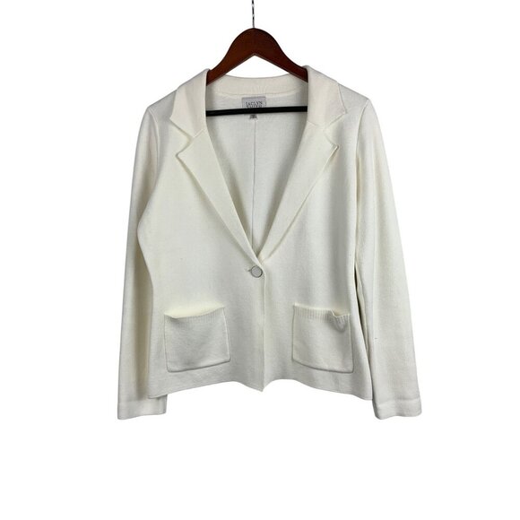 Jaclyn Smith Womens White Blazer Cardigan - Size S - Picture 1 of 5
